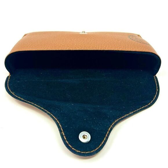 Ray-Ban Tan Brown Leather Sunglasses Eyeglasses Case + Microfiber Cleaning Cloth - Picture 7 of 12
